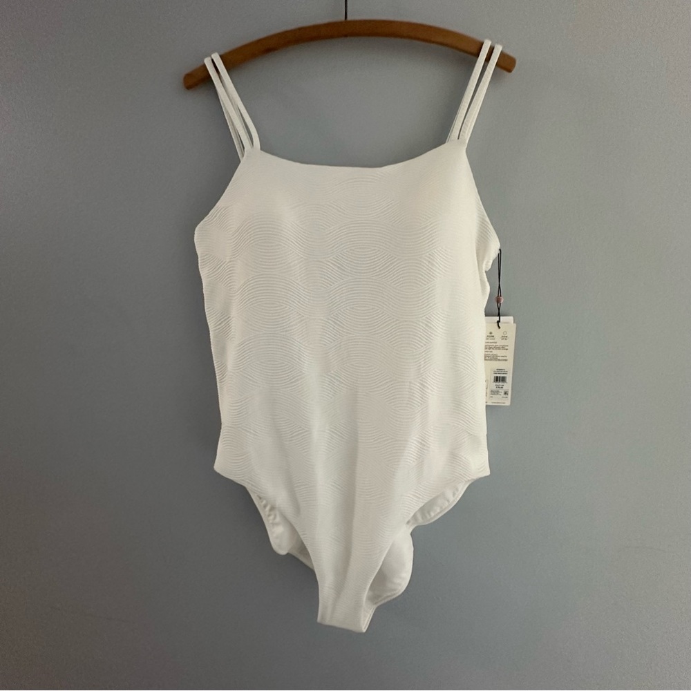 Calia pure white waves, strappy back, one piece  swimsuit size 16